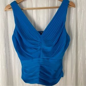 EXPRESS Top Women’s S Blue V-Neck Sleeveless Club Evening 90s Event Feminine Fun
